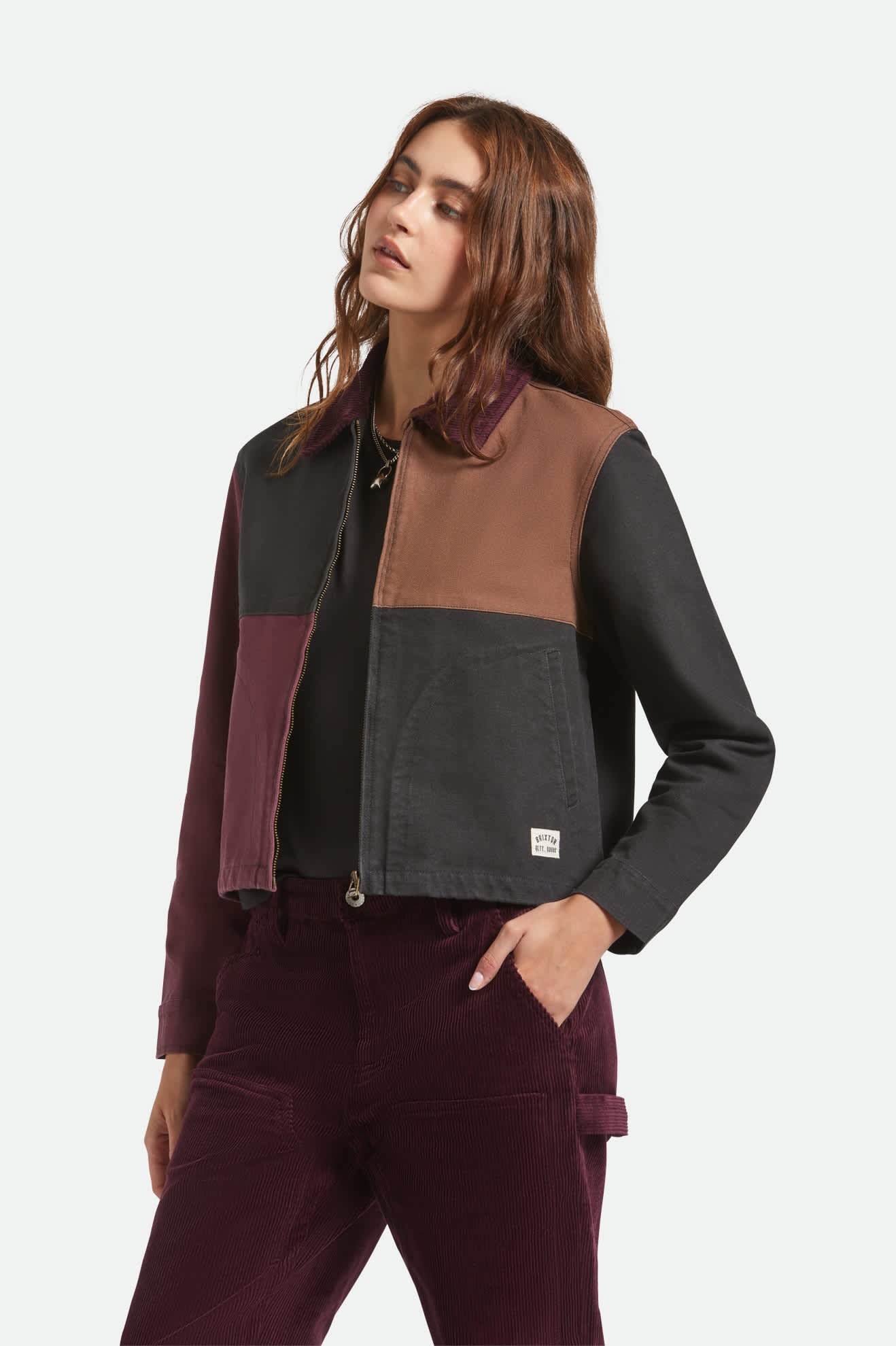 Mechanic Women's Garage Jacket - Port/Black/Pinecone Brown - Image 6